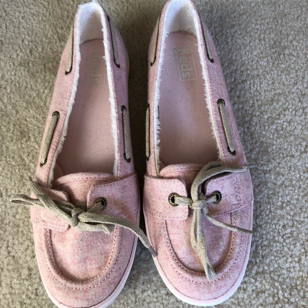 Keds pink boat shoes, size 8
